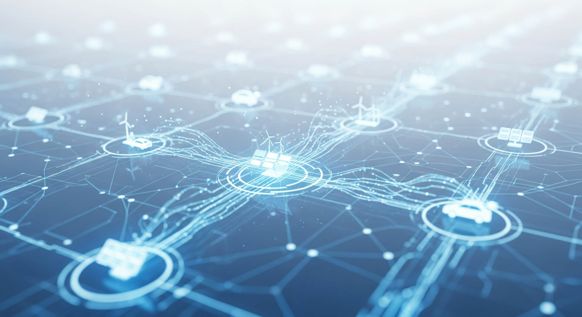 Symbolbild: IoT-Technologie und Digitalisierung der Verteilnetze für die Energiewende